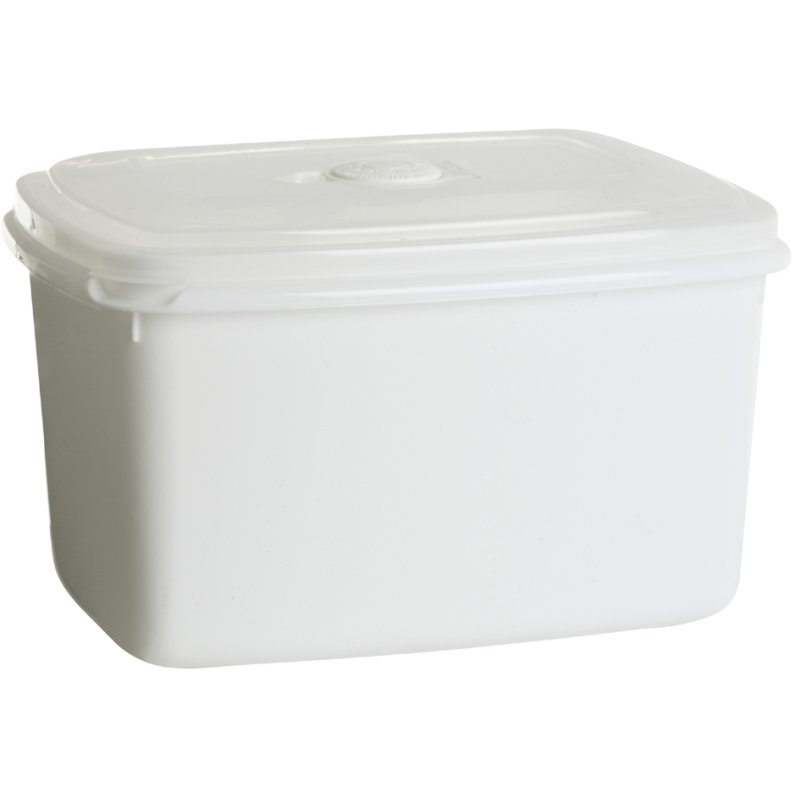 plast team magnetronbak rechthoekig, 2,3 liter, wit/transparant, 20×15×12 cm